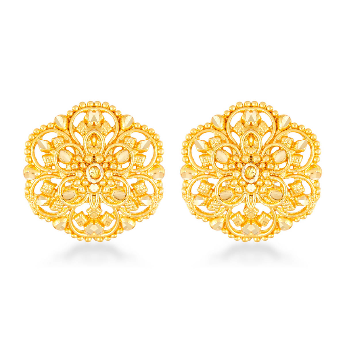     			Vighnaharta Traditional wear Gold Plated alloy Flower Stud Earring for Women and Girls ( Pack of 1 pair stud Earring)