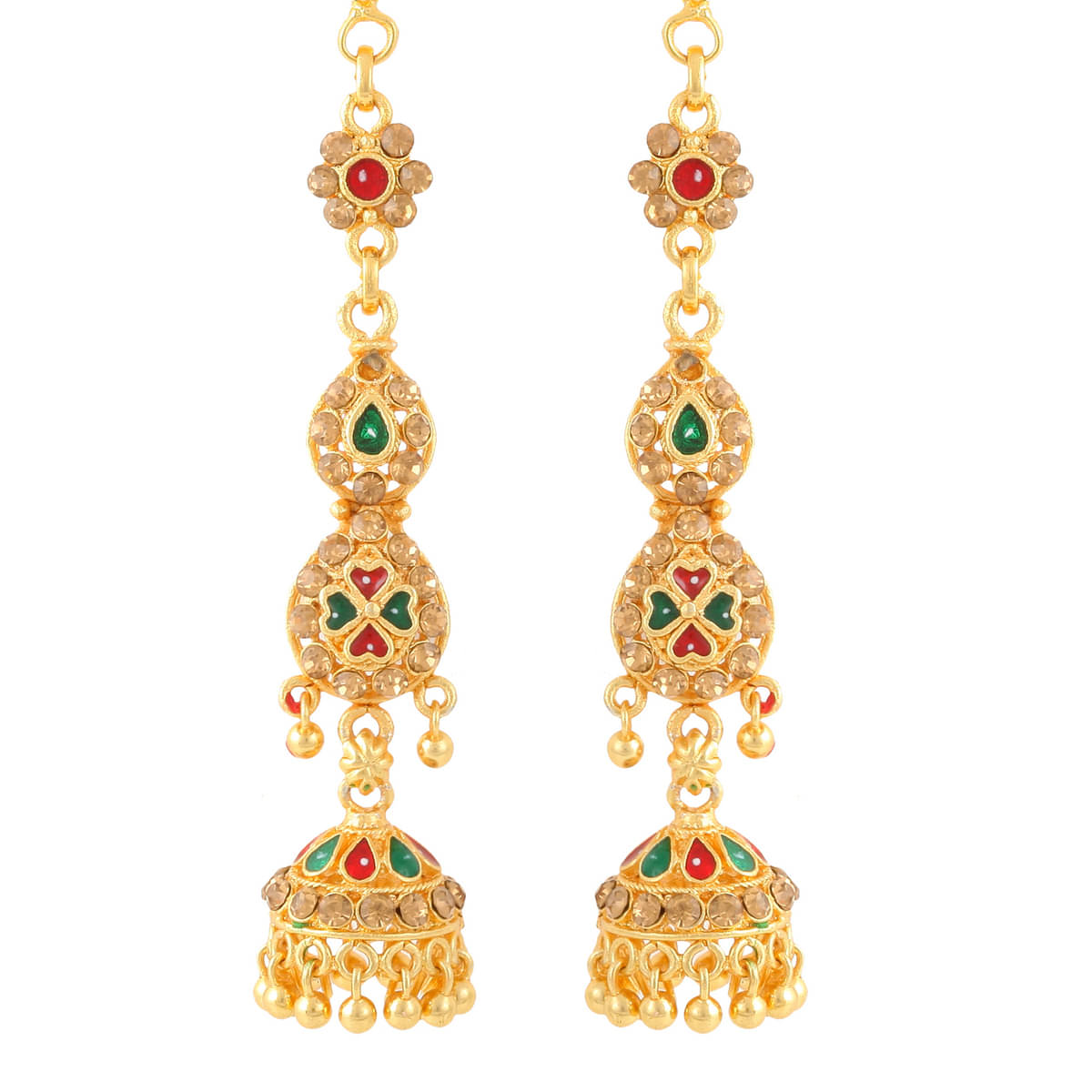     			Vighnaharta Traditional wear Gold Plated alloy Kanchain Earring for Women and Girls ( Pack of 1 pair Kanchain Earring)