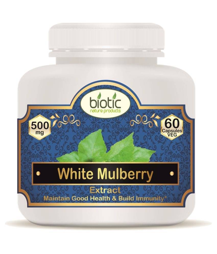 Biotic White Mulberry Leaf Extract 500mg Capsule 60 no.s Biotic White Mulberry Leaf Extract 500mg Capsule 60 no.s