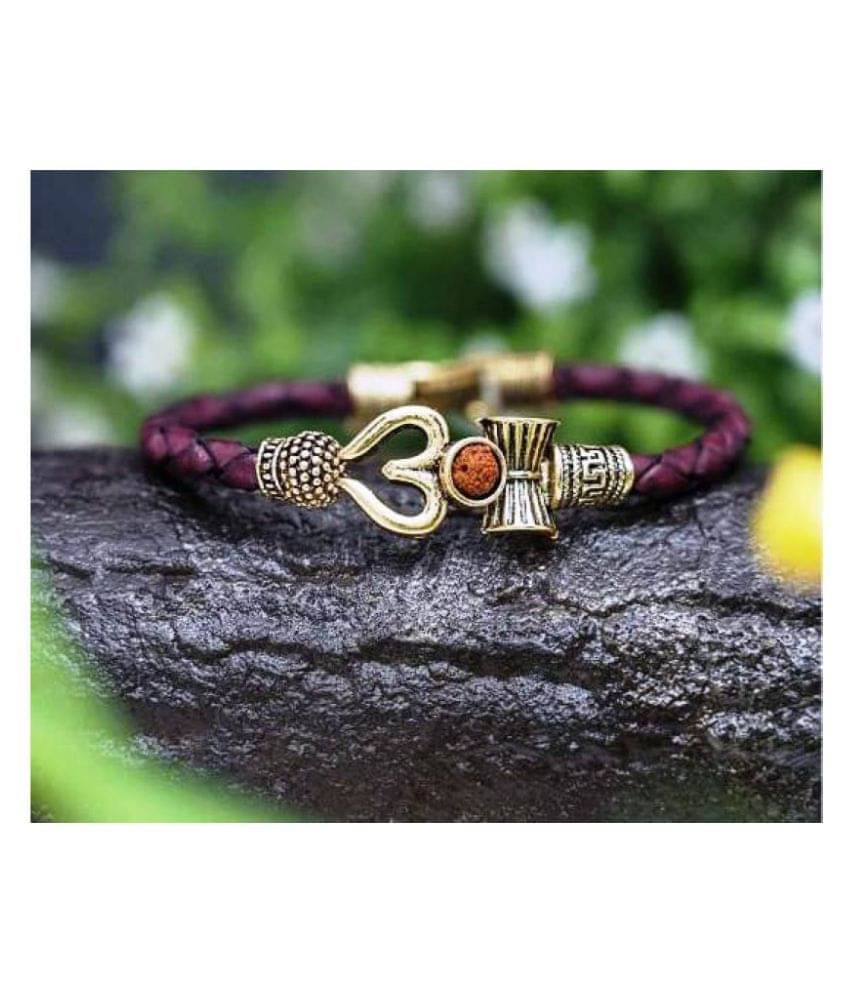 Rudraksha Trishul Damroo Designer Silver Bracelet Unisex for Men & Women Buy Only "DvR ClicK" Rudraksha Trishul Damroo Designer Silver Bracelet Unisex for Men & Women Buy Only "DvR ClicK"