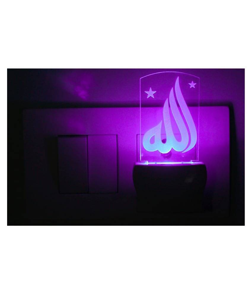 Somil 3D Illusion LED Holy Word ALLAH Night Lamp Multi - Pack of 1 Somil 3D Illusion LED Holy Word ALLAH Night Lamp Multi - Pack of 1