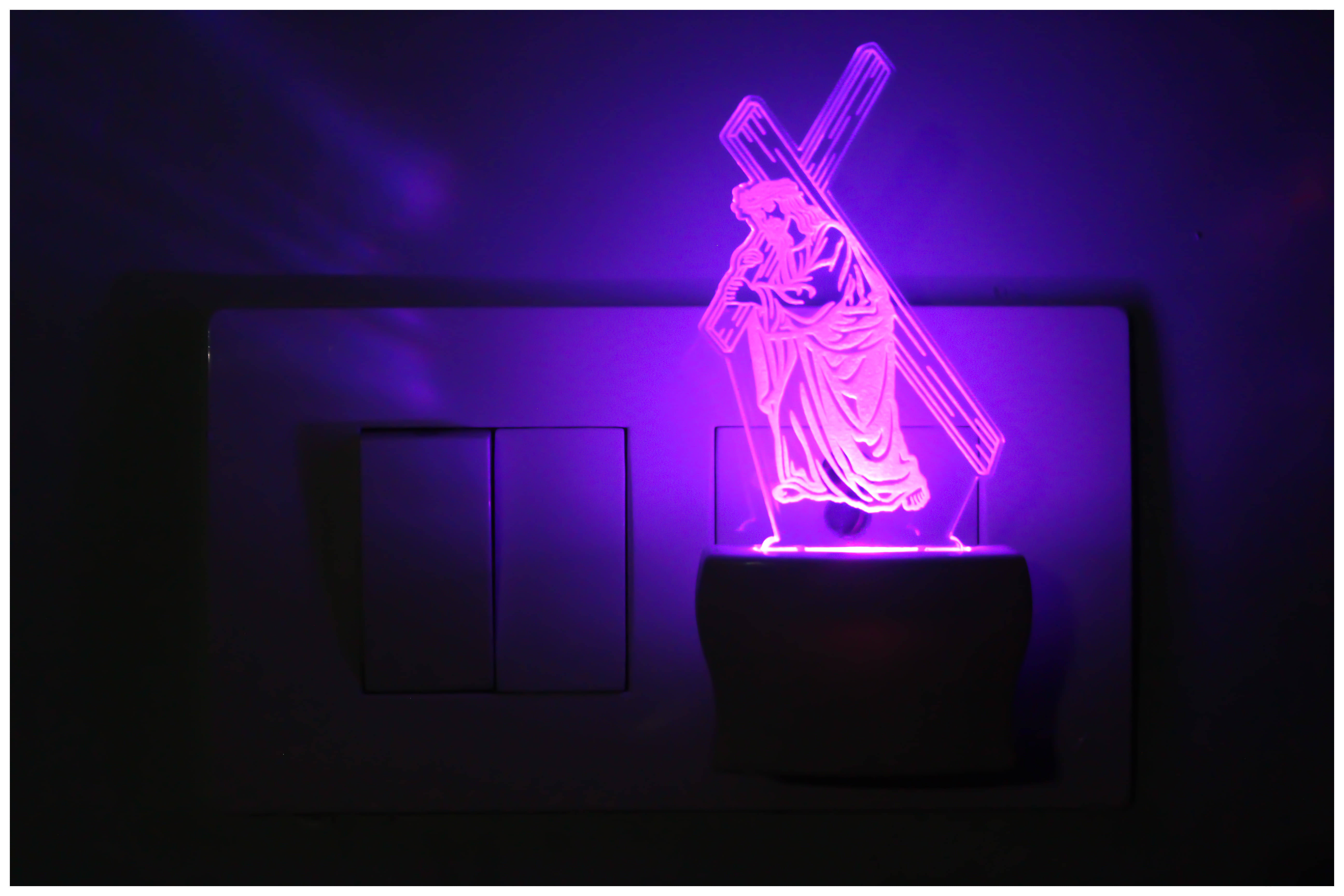 Somil 3D Illusion LED Jesus With Holy Raising Cross Night Lamp Multi - Pack of 1 Somil 3D Illusion LED Jesus With Holy Raising Cross Night Lamp Multi - Pack of 1
