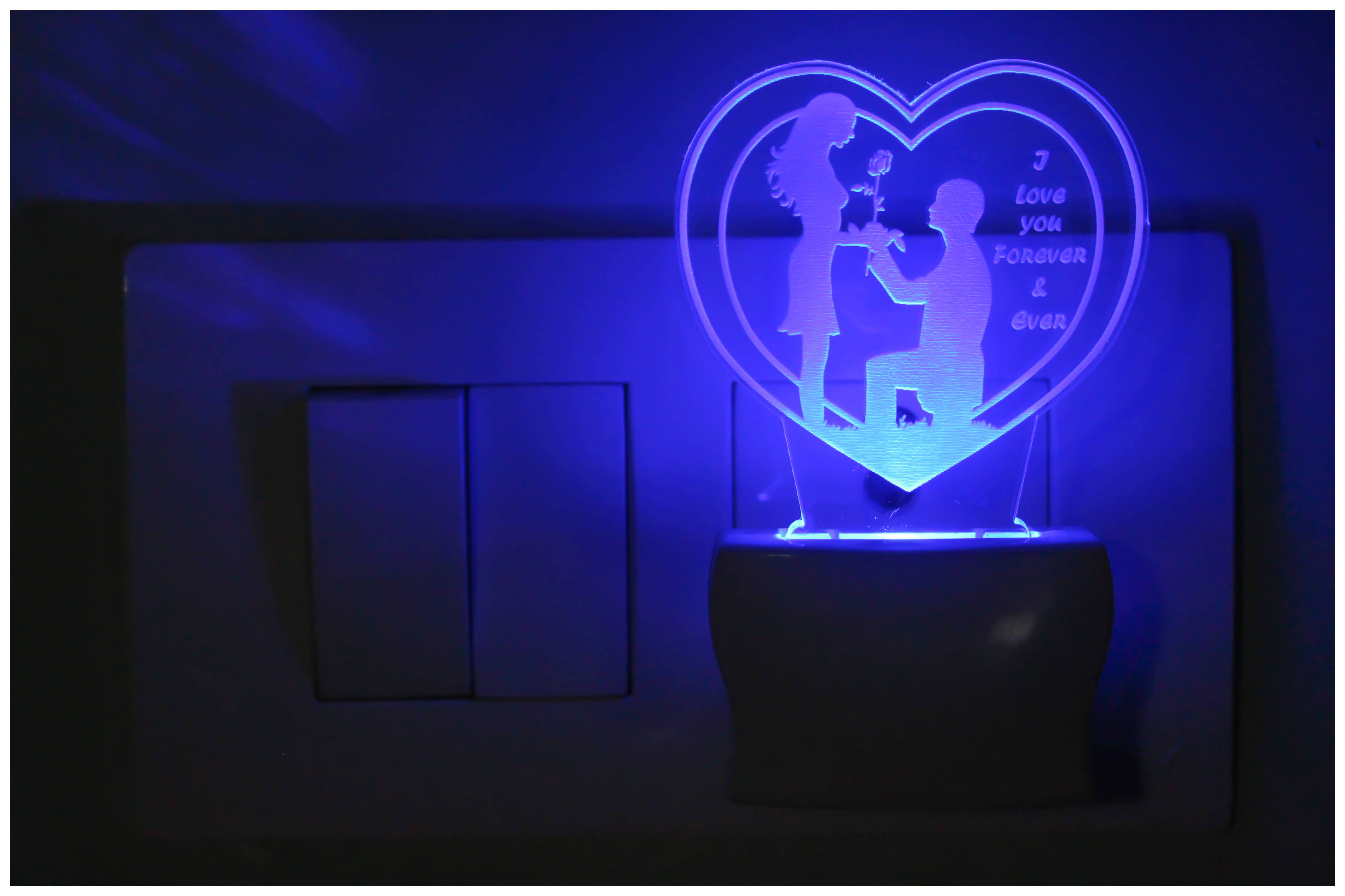 Somil 3D Illusion LED Purposing Couple Night Lamp Multi - Pack of 1