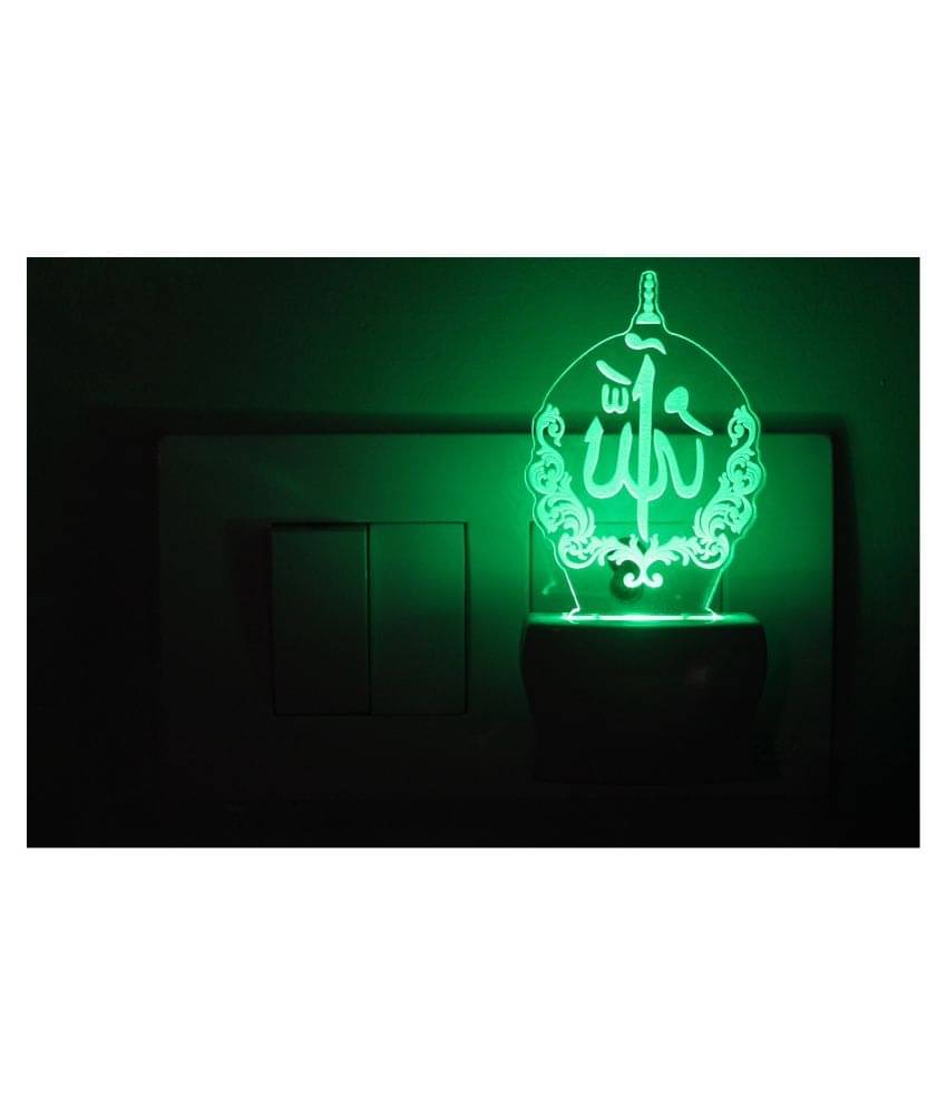     			Somil 3D Illusion LED Symbol Of Word ALLAH Night Lamp Multi - Pack of 1