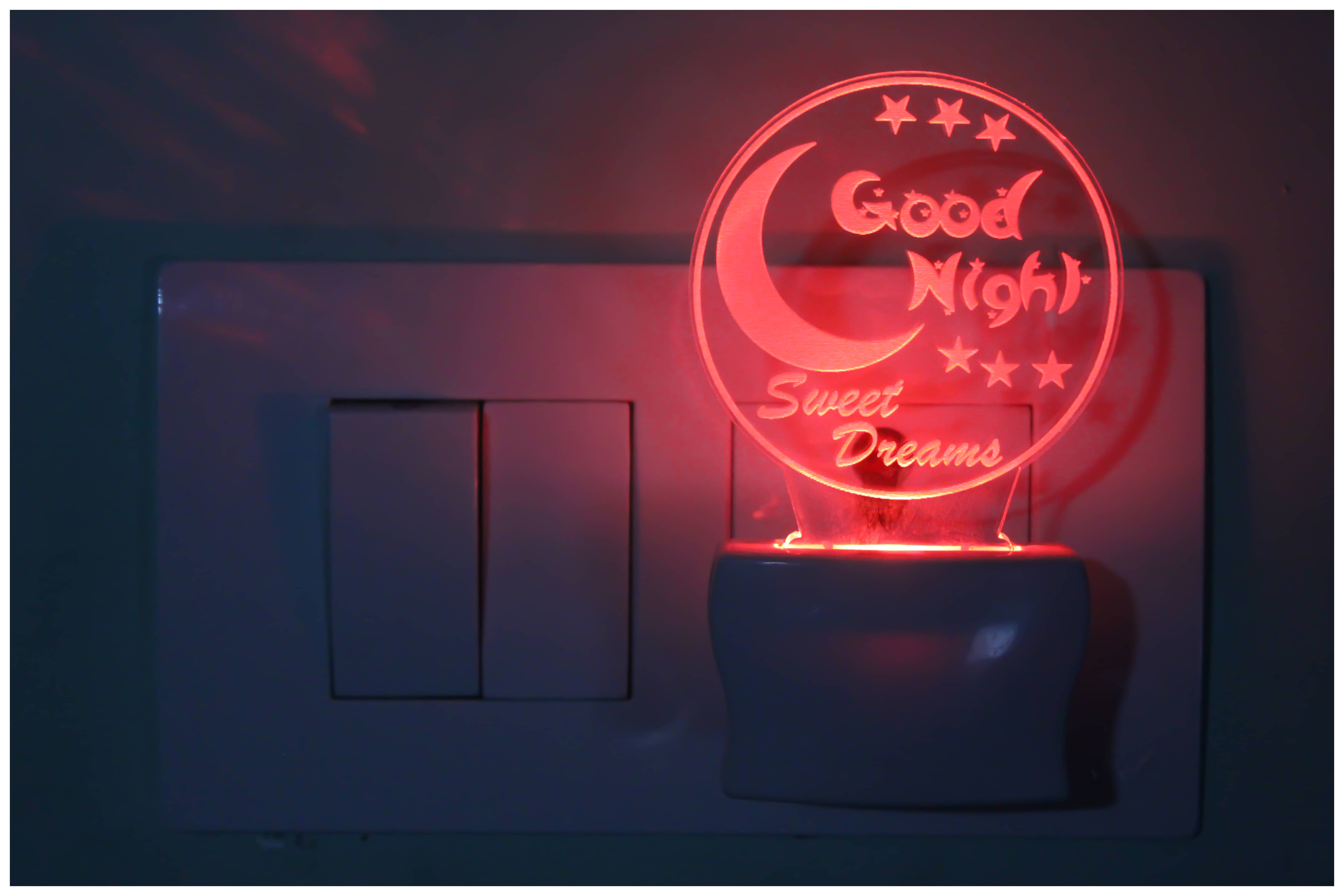 Somil 3D Illusion LED Symbol Of Good Night Night Lamp Multi - Pack of 1 Somil 3D Illusion LED Symbol Of Good Night Night Lamp Multi - Pack of 1