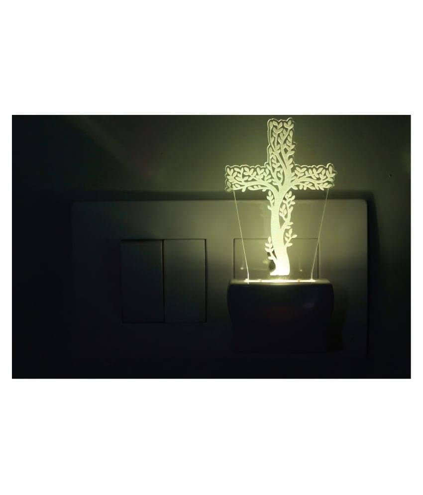 Somil 3D Illusion LED Tree Shaped Holy Cross Night Lamp Multi - Pack of 1 Somil 3D Illusion LED Tree Shaped Holy Cross Night Lamp Multi - Pack of 1