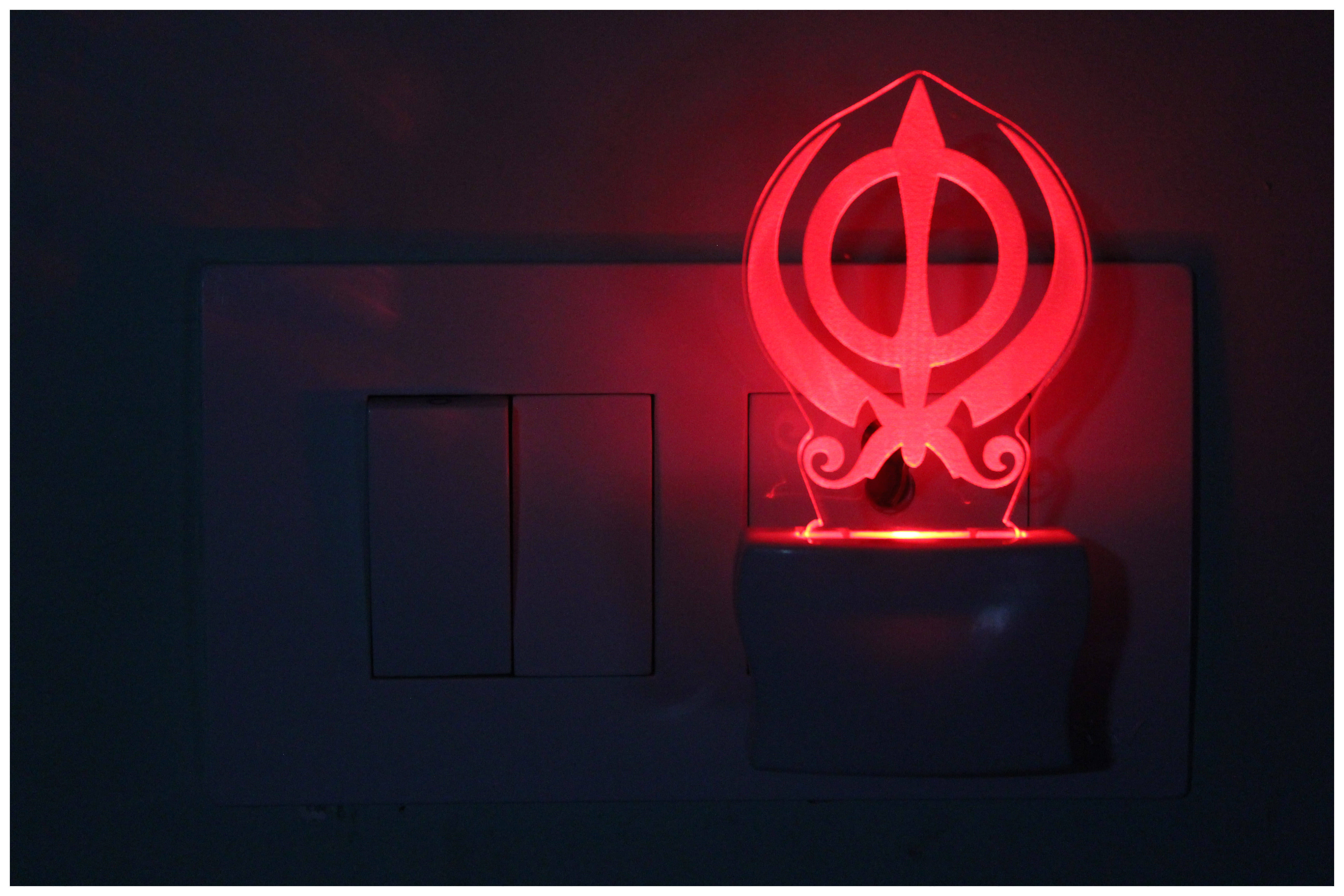     			AFAST Sikh's Holy Symbol Khanda 3D Illusion LED Night Lamp Multi - Pack of 1