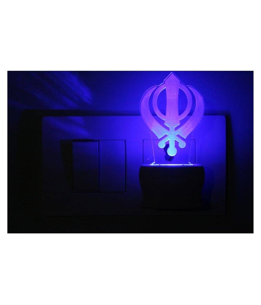     			AFAST Sikhism Holy Symbol Khanda 3D Illusion LED Night Lamp Multi - Pack of 1
