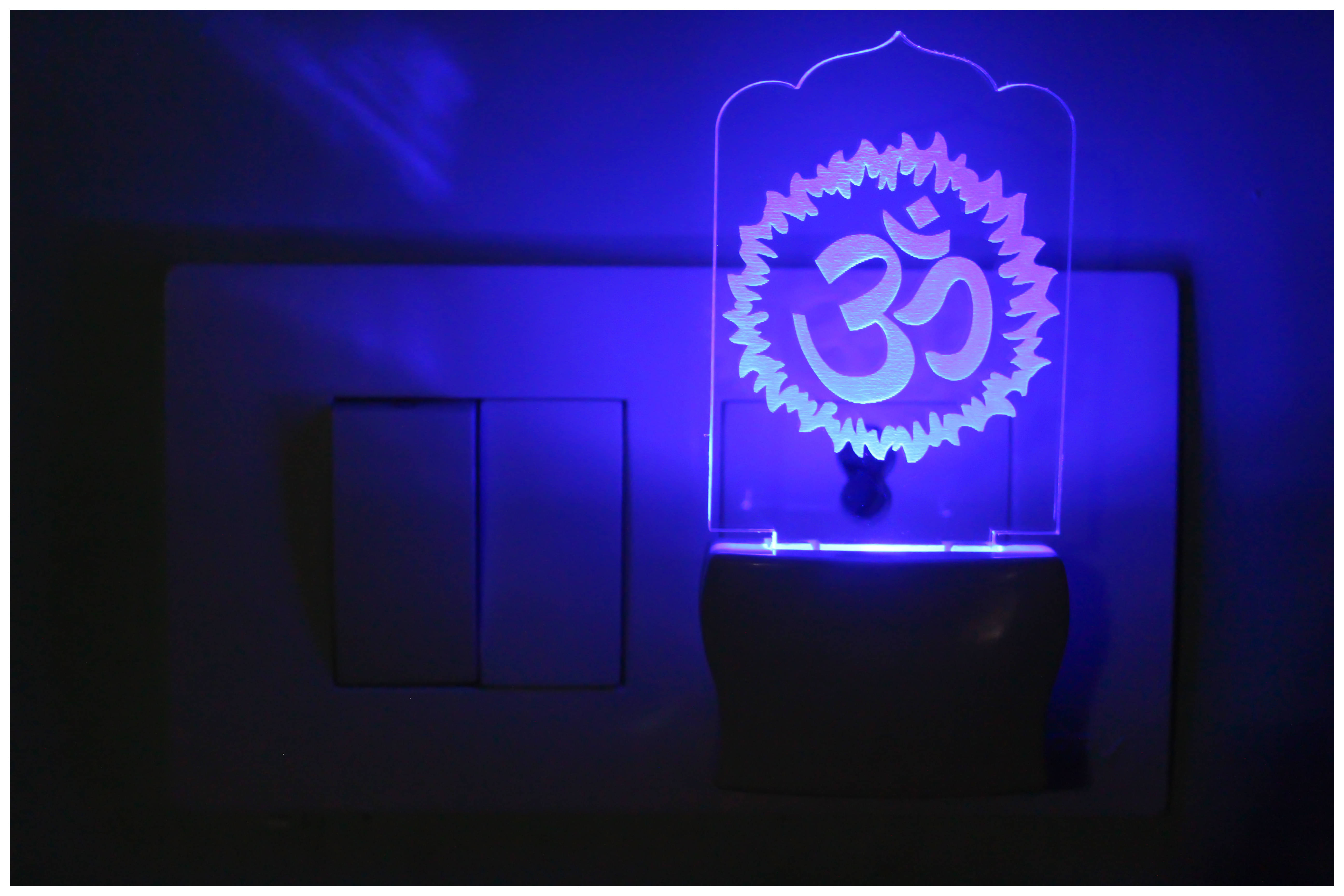 AFAST Symbol Of Lord Mahdev's OM 3D Illusion LED Night Lamp Multi - Pack of 1 AFAST Symbol Of Lord Mahdev's OM 3D Illusion LED Night Lamp Multi - Pack of 1
