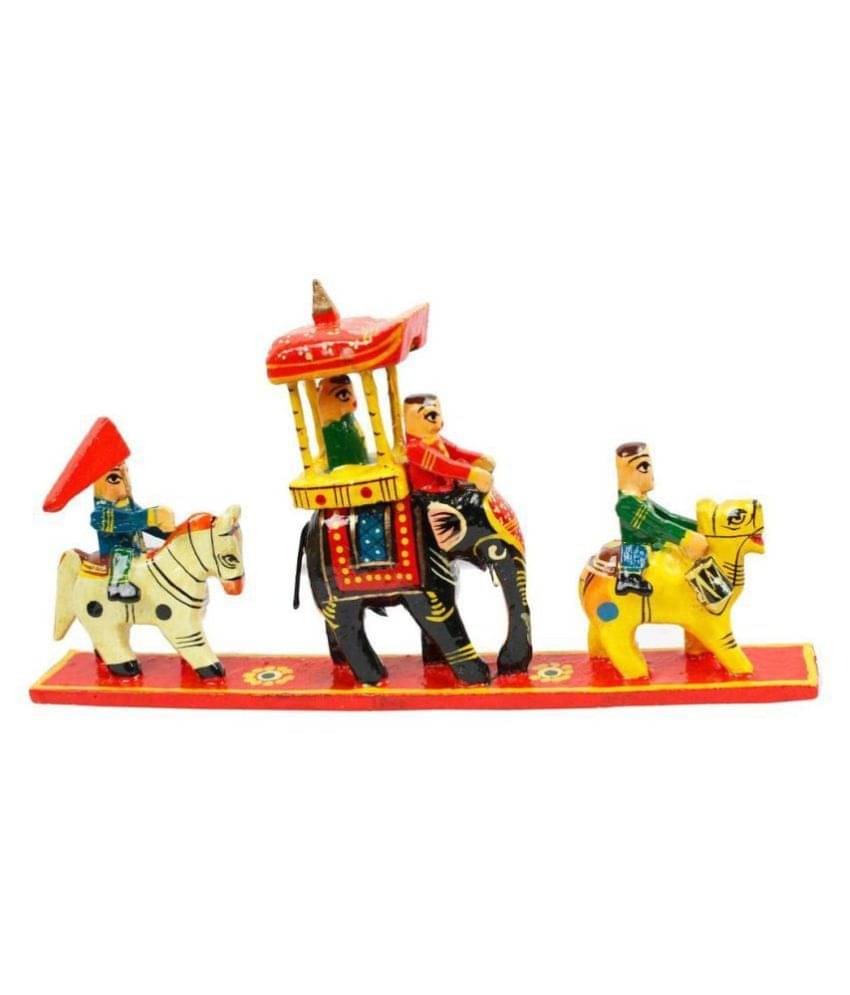 NAVCreation Multicolour Wood Handicraft Showpiece - Pack of 1 NAVCreation Multicolour Wood Handicraft Showpiece - Pack of 1
