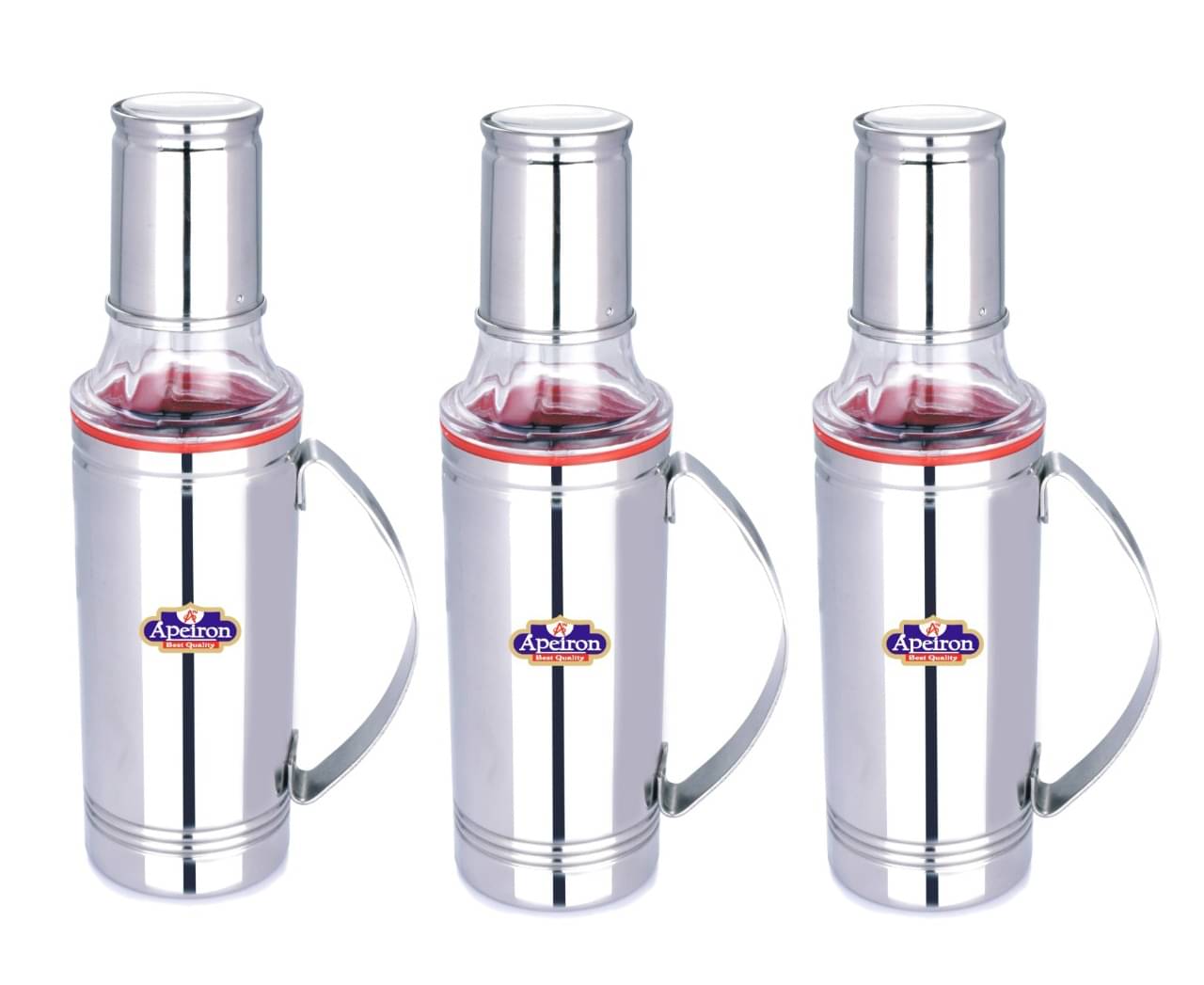     			APEIRON Steel Oil Container/Dispenser Set of 3 500 mL