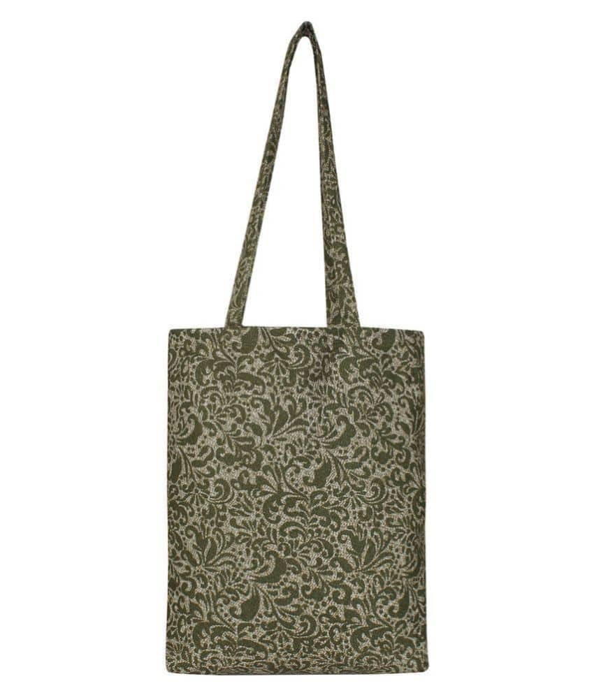 Anekaant Green Canvas Shoulder Bag - Handbags | Buy online on ZillyBuy