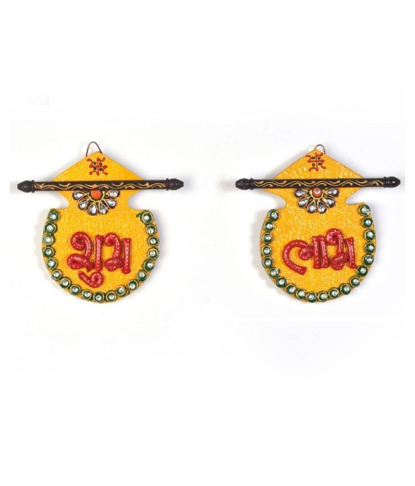    			Gunnu Sales Multicolour Wood Handicraft Showpiece - Pack of 2