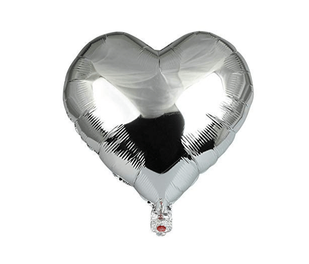     			Blooms Heartbeat Heart shape Foil Balloon ( Silver)