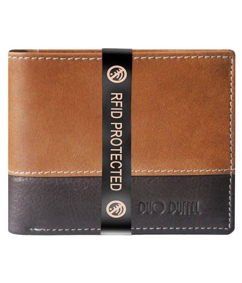     			DUO DUFFEL - Tan Leather Men's Regular Wallet ( Pack of 1 )