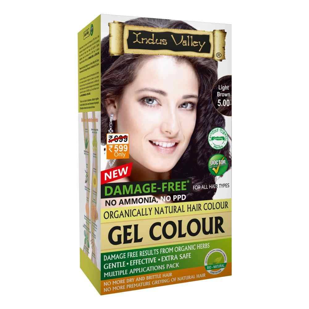 Indus Valley Damage Free Gel Hair Colour Regular Pack Light Brown 220 ML Pack of 1 Indus Valley Damage Free Gel Hair Colour Regular Pack Light Brown 220 ML Pack of 1