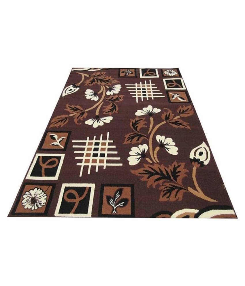     			Samjeeda Handloom CARPETS Brown Jute Carpet Floral 5x7 Ft