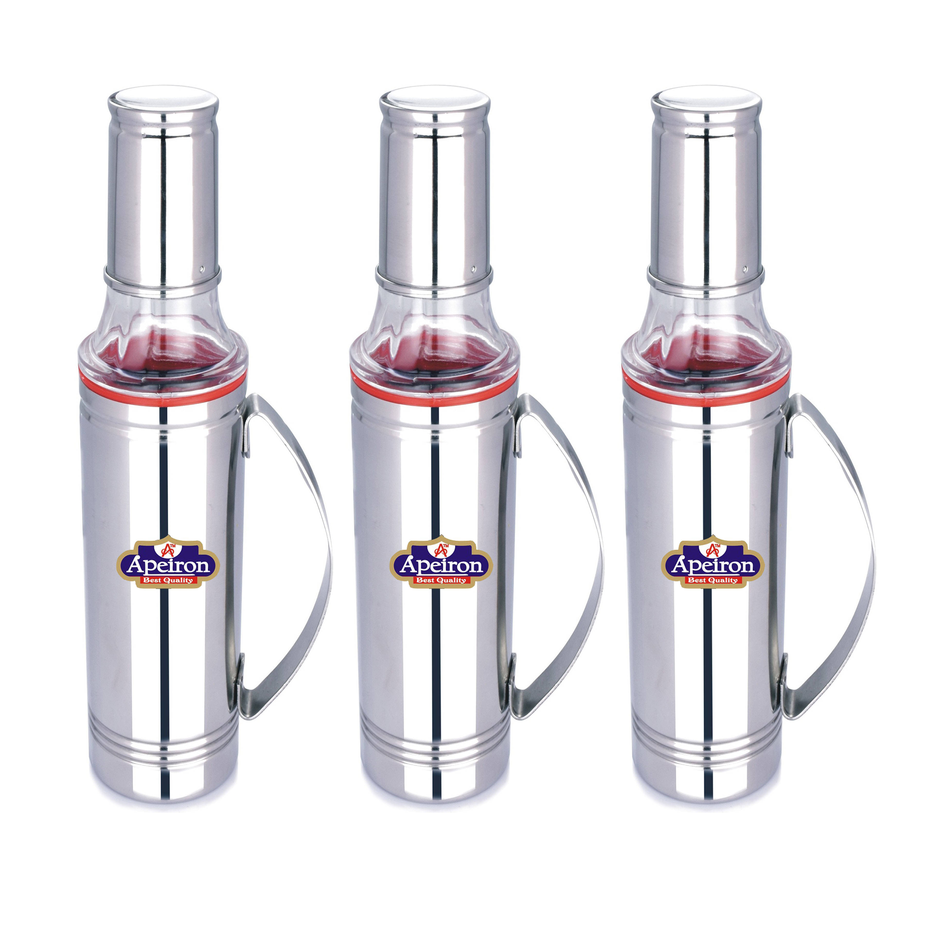     			APEIRON STAINLESS Steel Oil Container/Dispenser Set of 3 500 mL