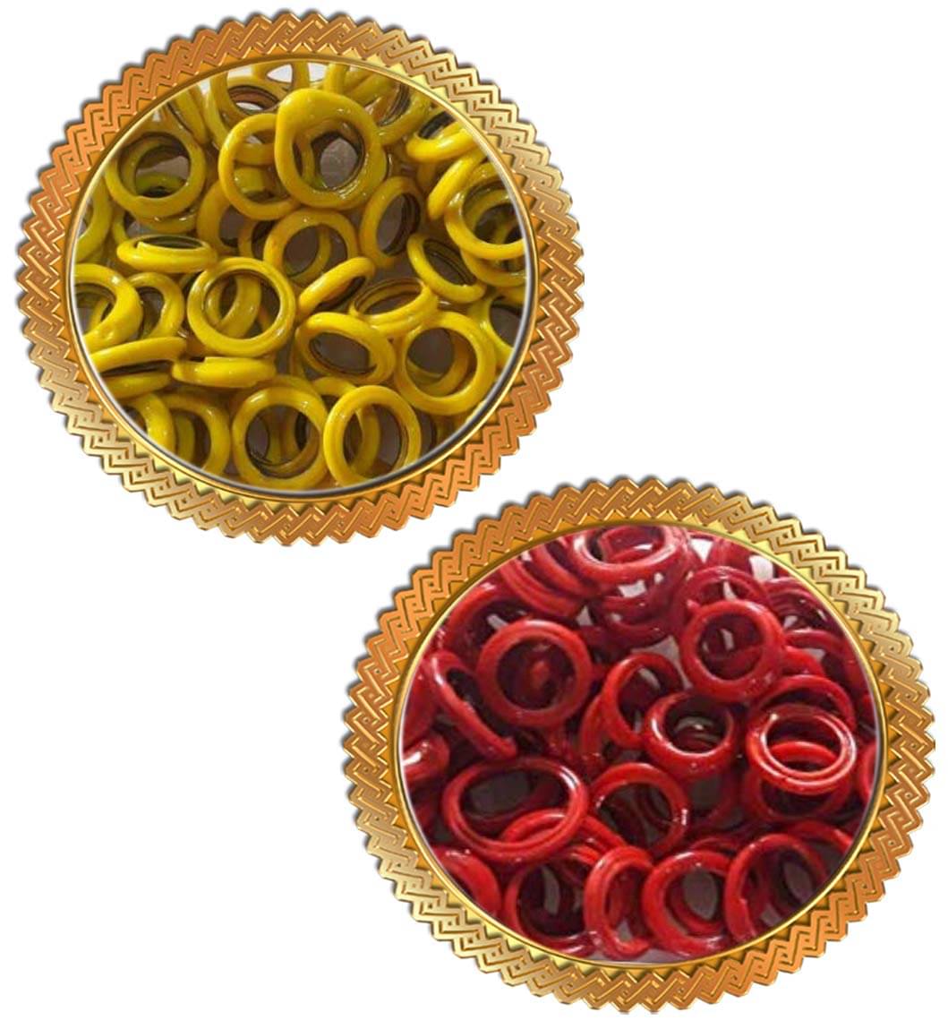     			Chitti Gajulu - 108 Bangles - Small Pooja Bangles - Small Bangles for Lakshmi Pooja - 2 Sets - Yellow + Red