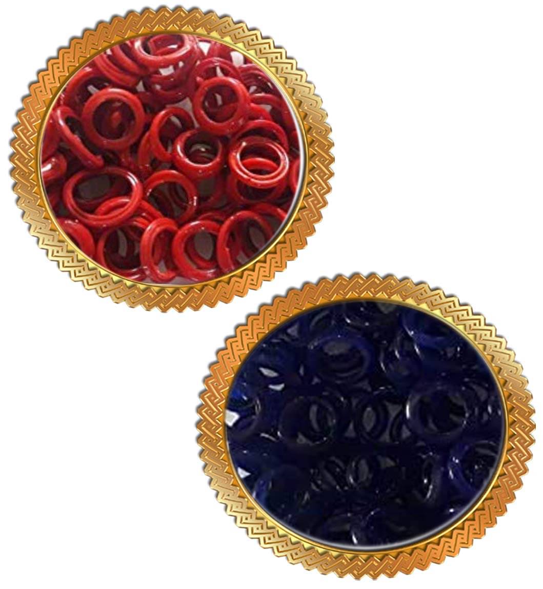     			Chitti Gajulu - 108 Bangles - Small Pooja Bangles - Small Bangles for Lakshmi Pooja - 2 Sets - Blue + Red