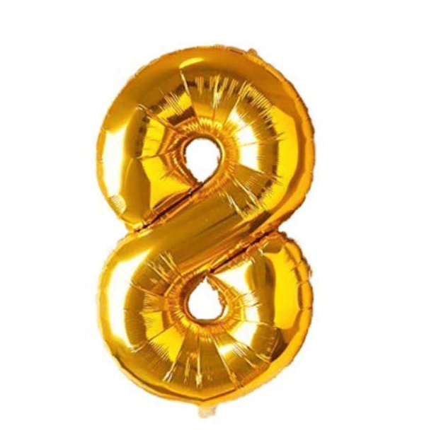     			Blooms Special Foil Balloon Number - 8 (Golden)