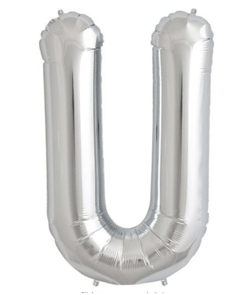     			Blooms Unique Alphabet Foil Balloon -U (Silver)