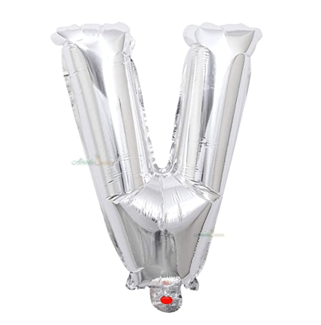     			Blooms Unique Alphabet Foil Balloon -V (Silver)
