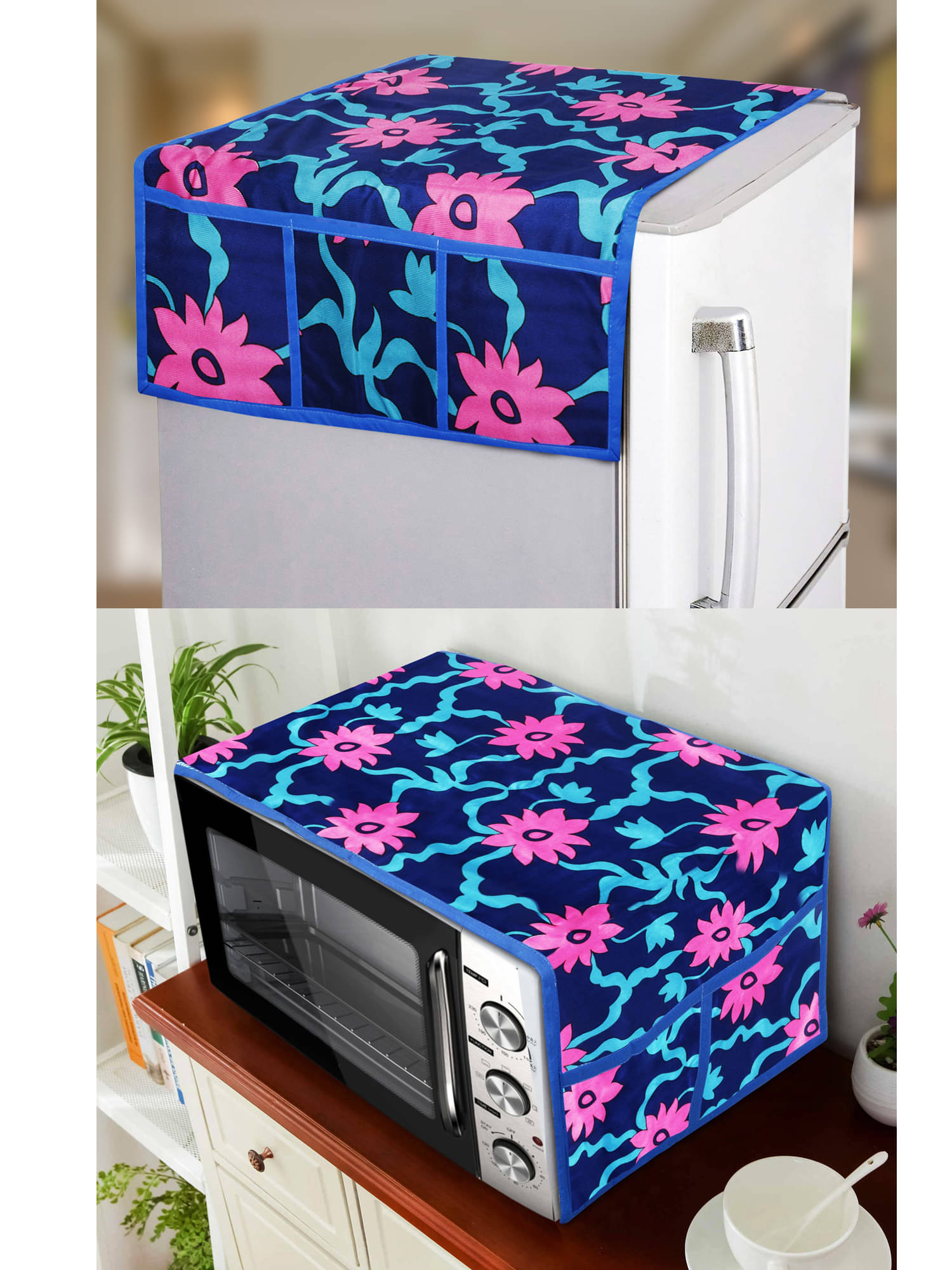 E-Retailer - Multicolor Polyester Fridge Top Cover (Pack of 2) E-Retailer - Multicolor Polyester Fridge Top Cover (Pack of 2)