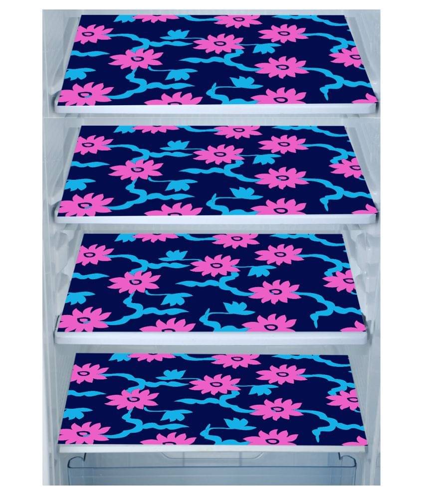 E-Retailer Set of 4 PVC Pink Fridge Mats E-Retailer Set of 4 PVC Pink Fridge Mats