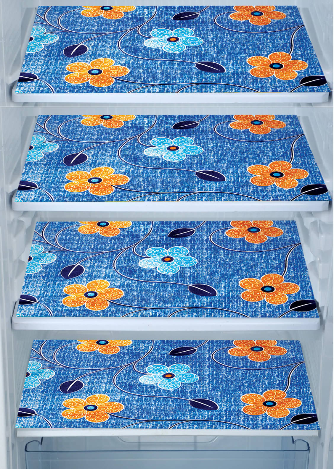 E-Retailer Set of 4 PVC Yellow Fridge Mats E-Retailer Set of 4 PVC Yellow Fridge Mats