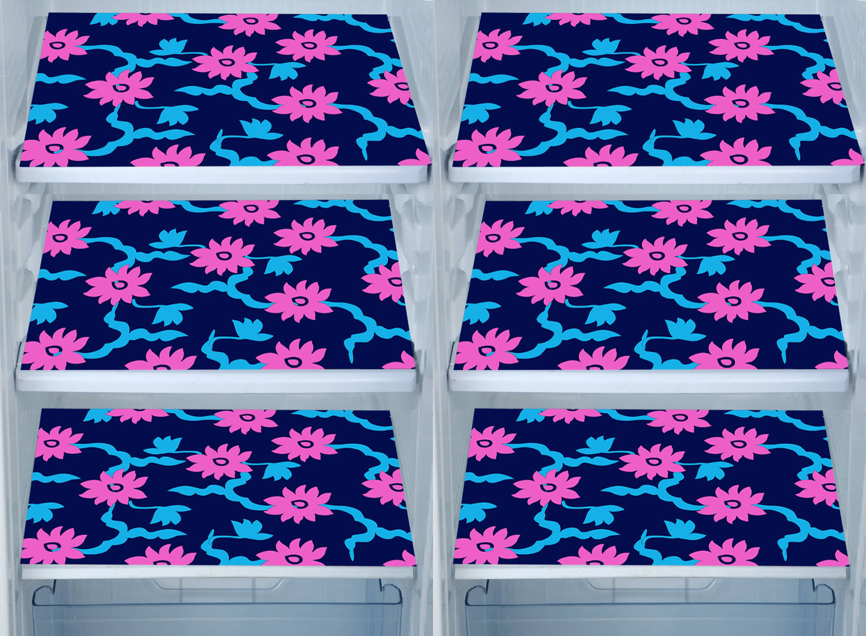 E-Retailer Set of 6 PVC Pink Fridge Mats E-Retailer Set of 6 PVC Pink Fridge Mats