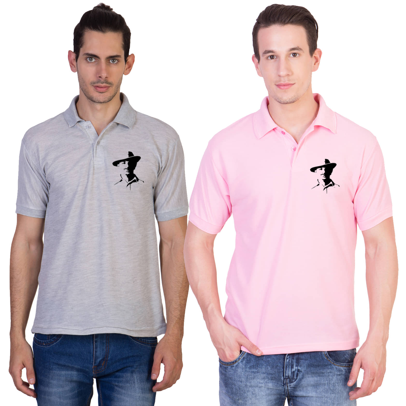 HVN Pack of 2 Cotton Regular Fit Printed Men's Polo T Shirt ( Multi )