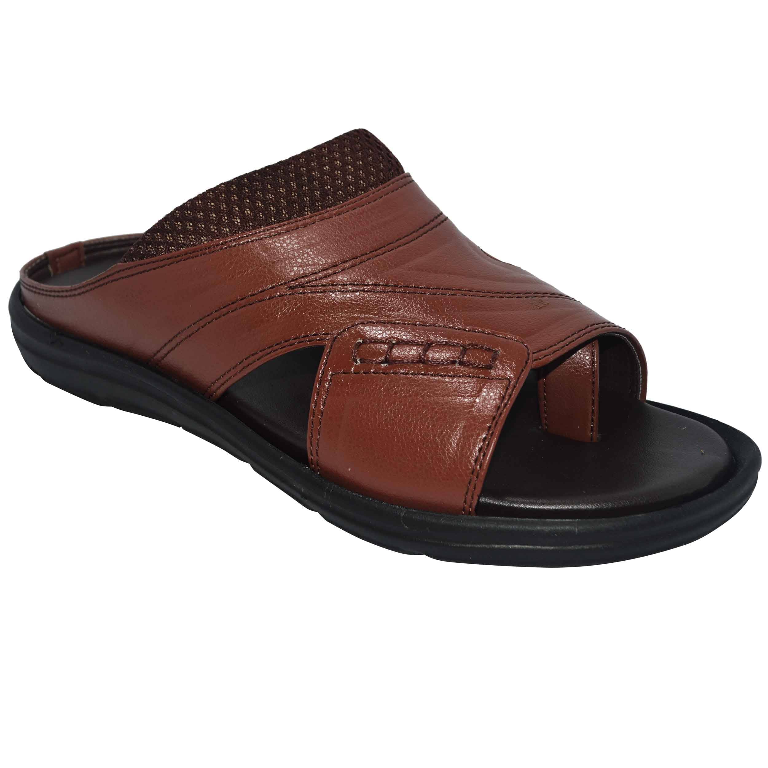     			Ajanta - Brown Men's Leather Slipper