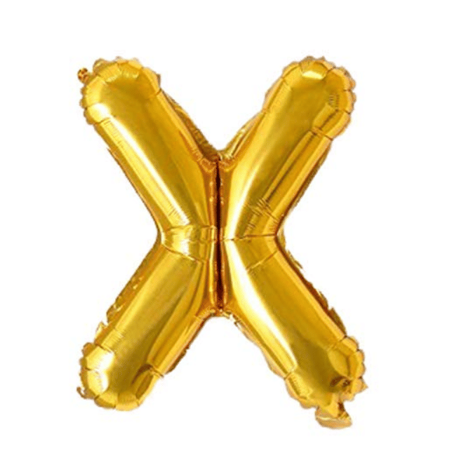     			Blooms Unique Alphabet Foil Balloon -X (Golden)