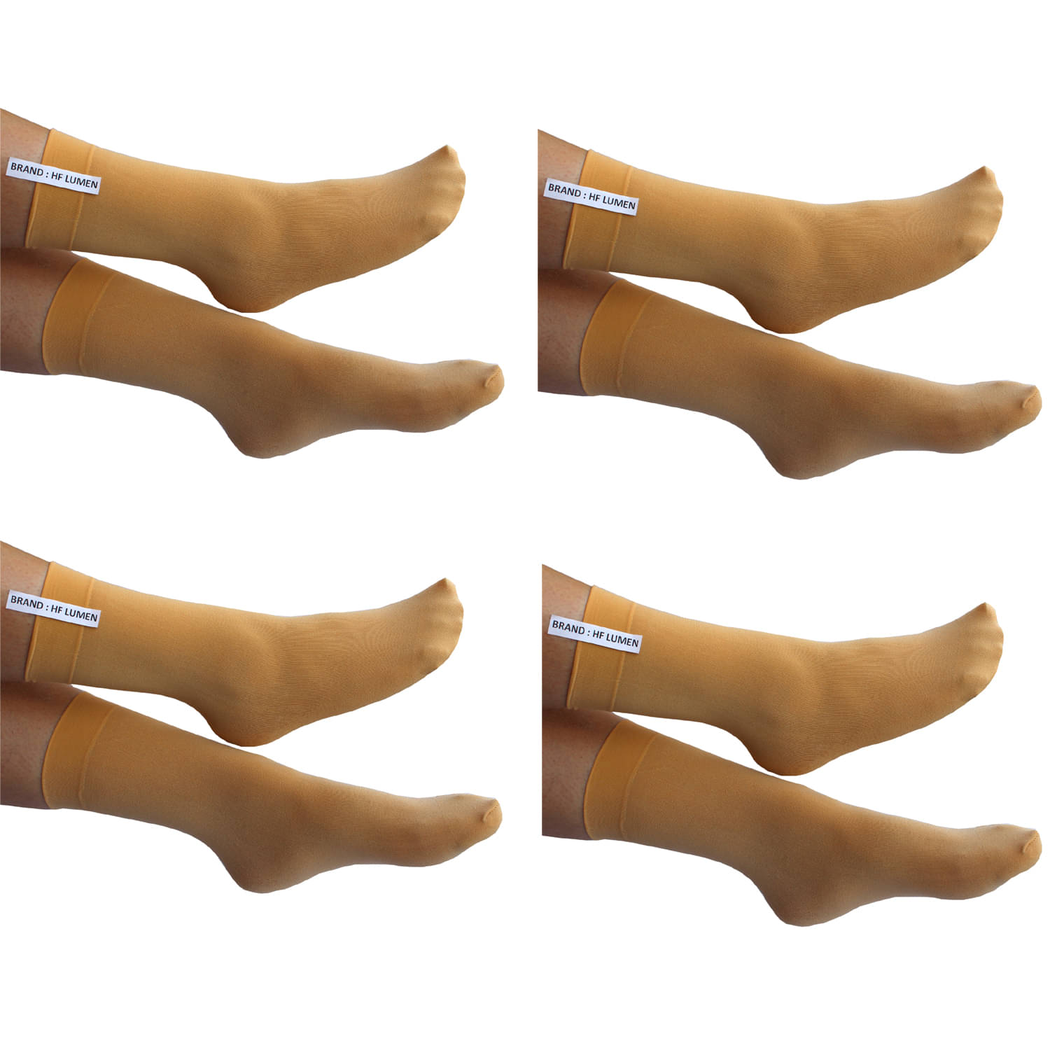 HF LUMEN - Beige Cotton Women's Mid Length Socks ( Pack of 4 )     			HF LUMEN - Beige Cotton Women's Mid Length Socks ( Pack of 4 )
