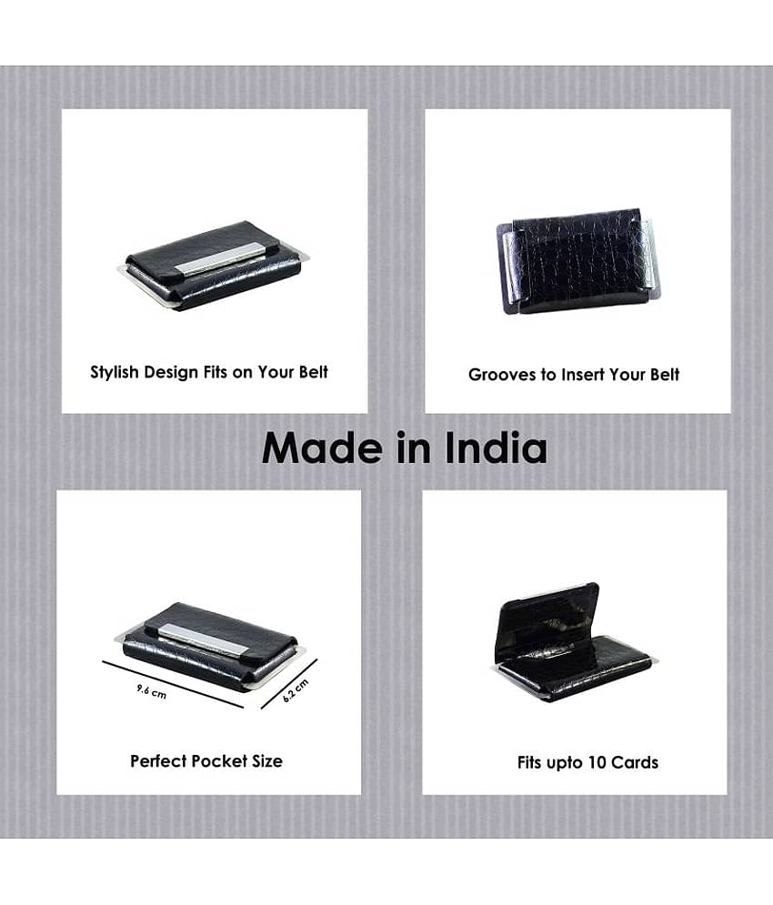 auteur A16-41 Multicolor Artificial Leather Professional Looking Visiting Card Holders for Men and Women Set of 2 (upto 10 Cards Capacity)