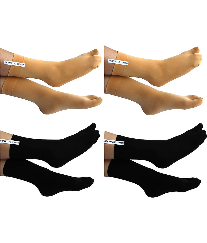 HF LUMEN - Multicolor Spandex Women's Mid Length Socks ( Pack of 4 ) - Socks | Buy online on ZillyBuy