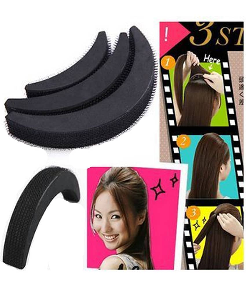 VSAKSH Women's Black Bumpits Puff Maker Hairstyle Accessories (Set Of 3Pc) - Jewellery Sets | Buy online on ZillyBuy