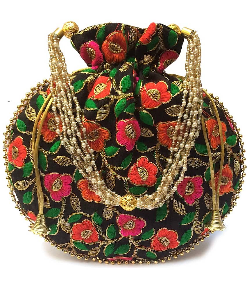 Apratim Black Silk Handheld - Handbags | Buy online on ZillyBuy