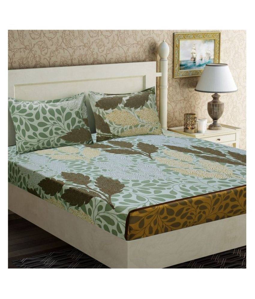 Home Candy Cotton Nature Double Bedsheet with 2 Pillow Covers - Brown Home Candy Cotton Nature Double Bedsheet with 2 Pillow Covers - Brown
