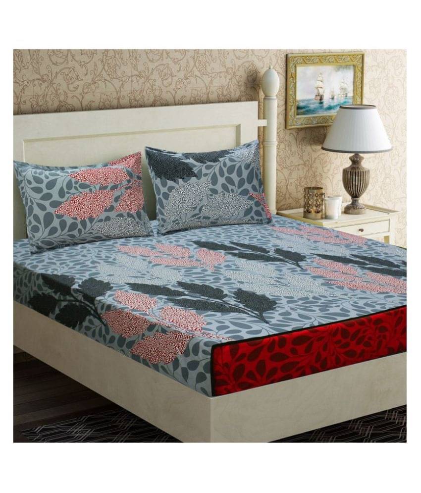     			Home Candy Cotton King Bedsheet ( Grey )