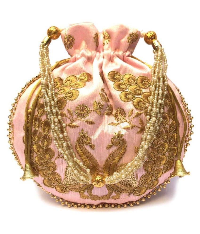     			Raj PeachPuff Silk Handheld
