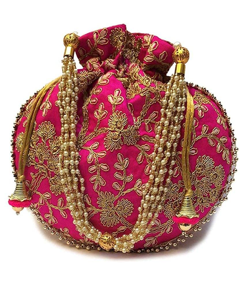     			Raj Handheld Silk Set of 1 ( Pink )