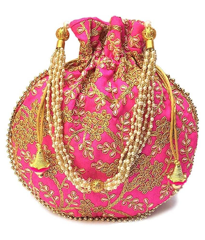     			Raj Pink Silk Handheld