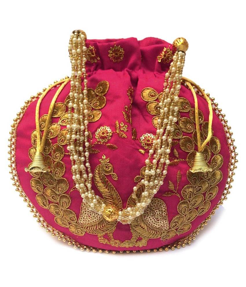     			Raj Pink Silk Handheld
