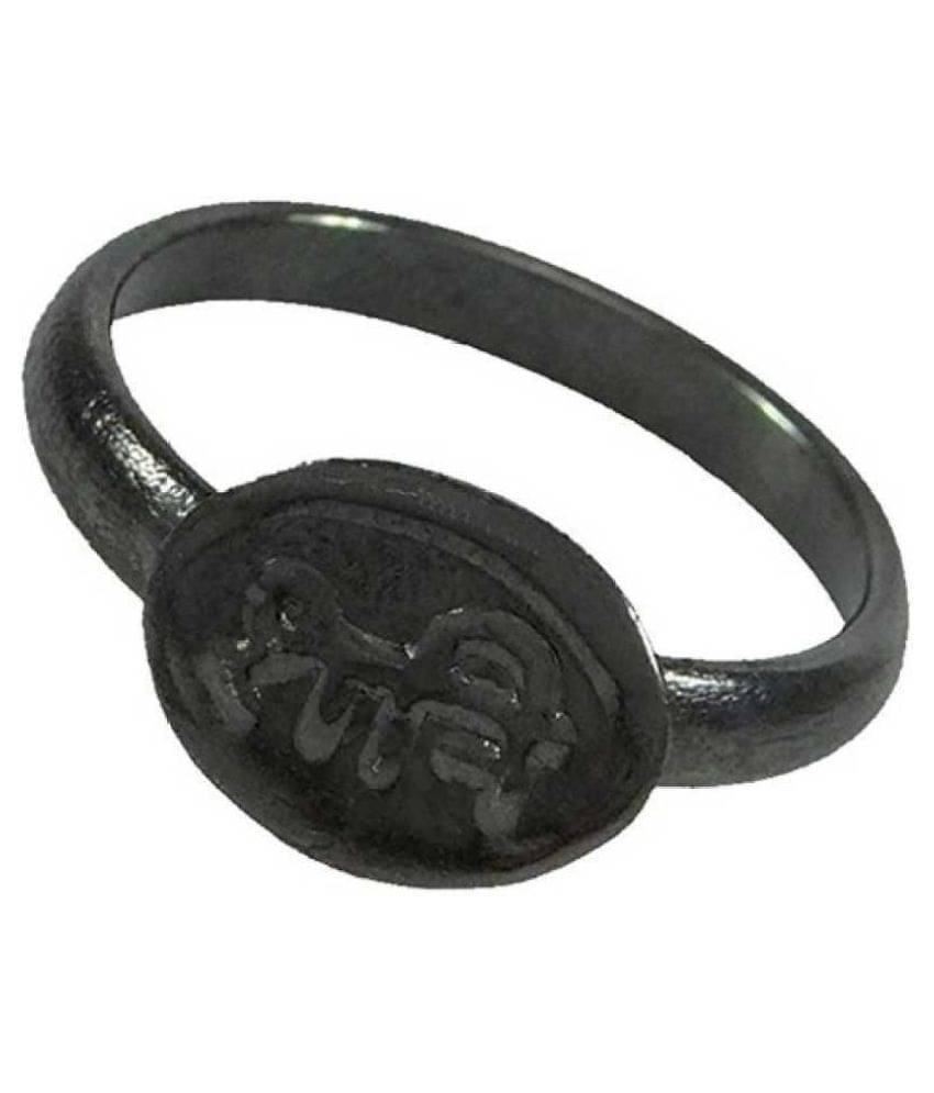     			Shri Astha Vinayak Menjewell Shani Dosha Niwaran Black Horse Shoe Iron Ring, Shani Chhalla Stainless Steel Ring