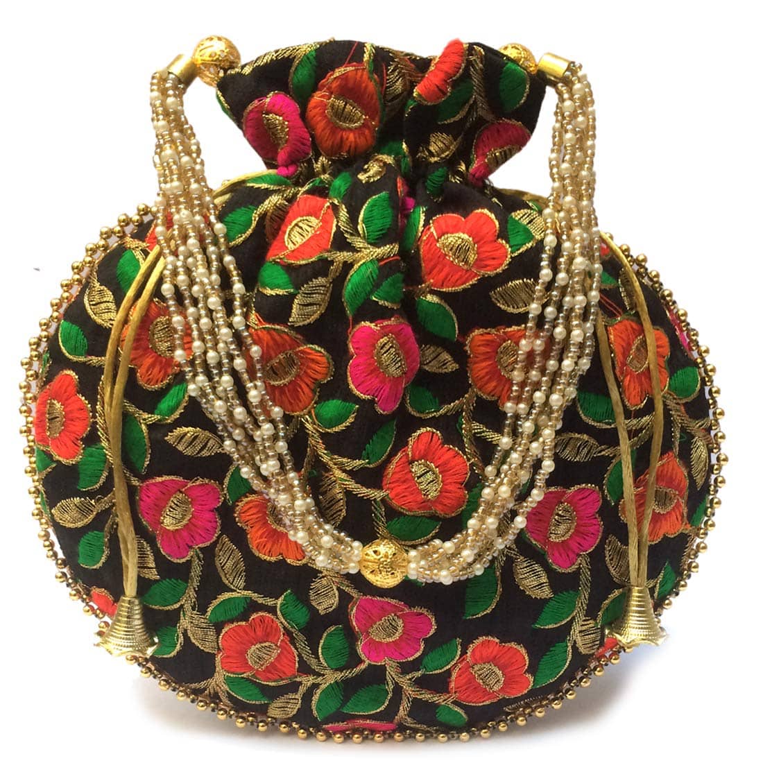 Apratim Black Silk Potli - Handbags | Buy online on ZillyBuy