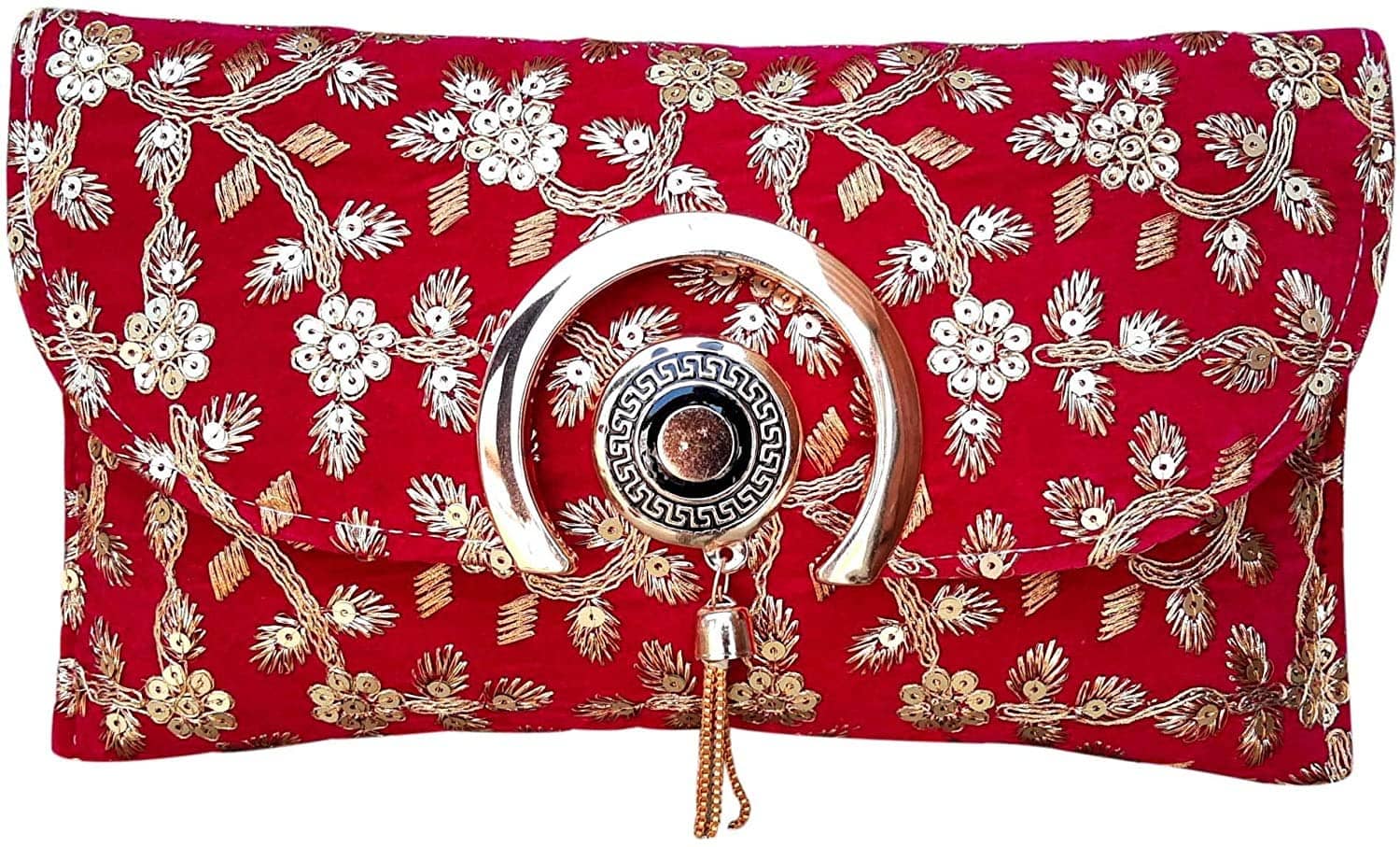 Apratim Red Velvet Box Clutch - Handbags | Buy online on ZillyBuy