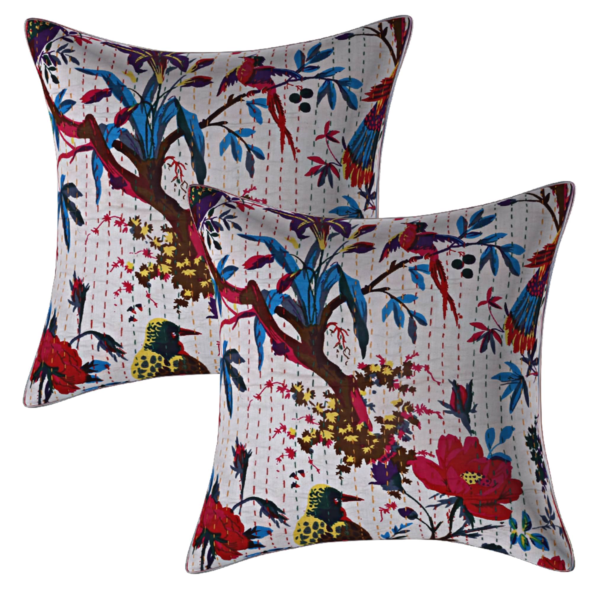 INDHOME LIFE Set of 2 Cotton Cushion Covers 40X40 cm (16X16) INDHOME LIFE Set of 2 Cotton Cushion Covers 40X40 cm (16X16)