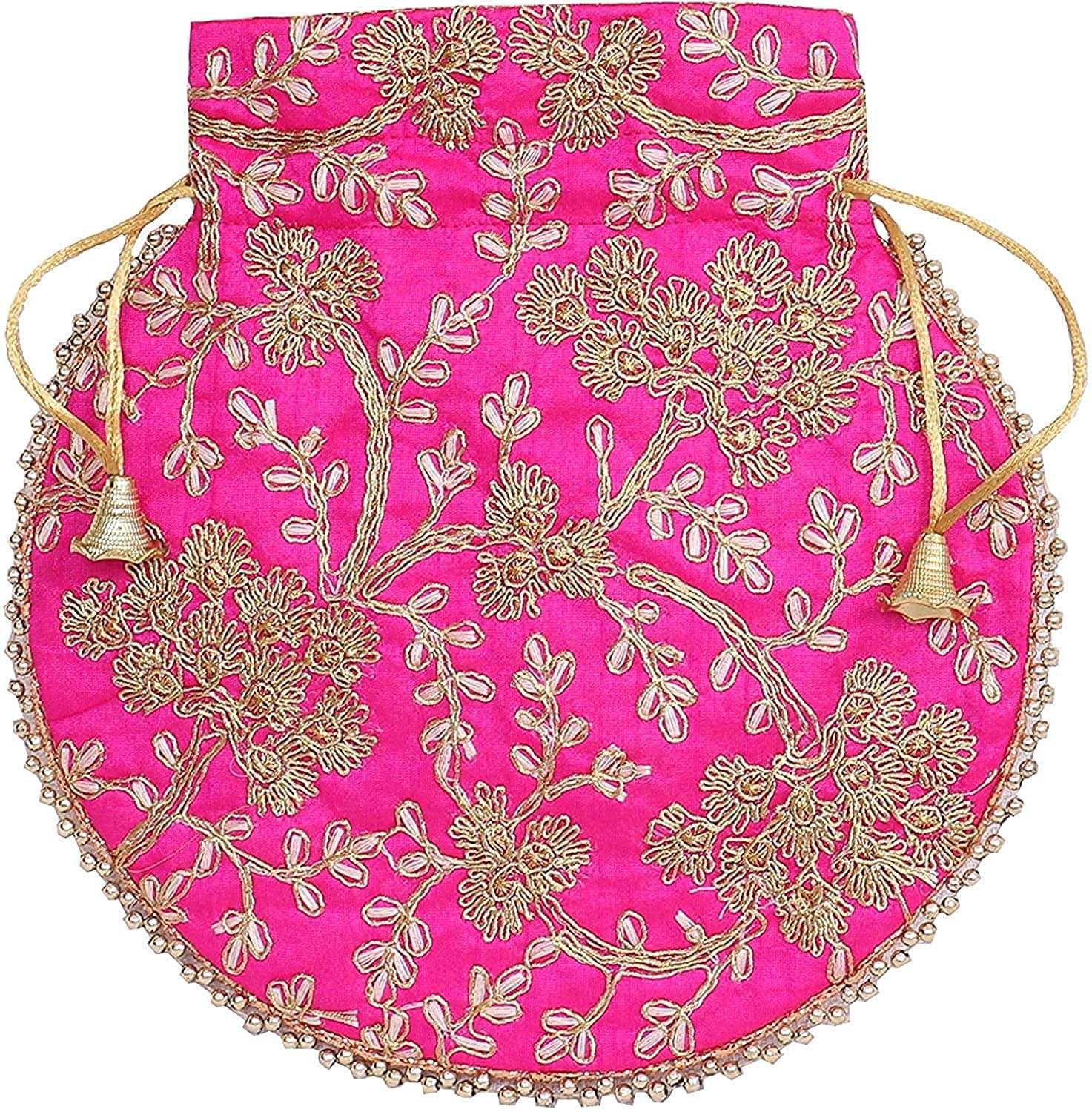     			Raj Pink Silk Potli